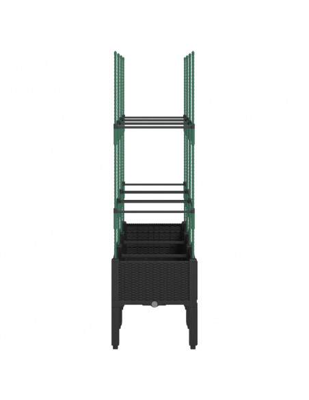 Fioriera da Giardino con Traliccio Nera 120x40x142,5 cm in PP