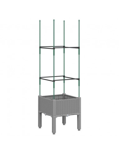 Fioriera da Giardino e Graticcio Grigio Chiaro 40x40x142,5cm PP