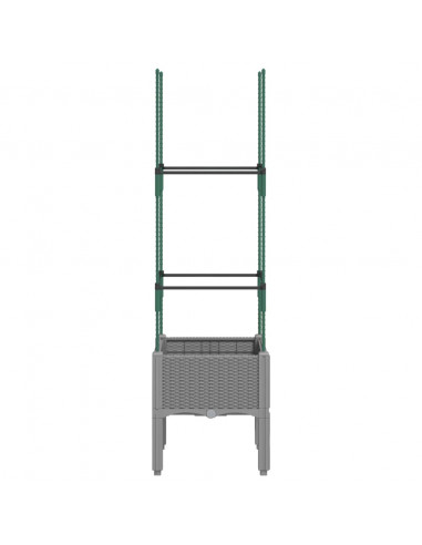 Fioriera da Giardino e Graticcio Grigio Chiaro 40x40x142,5cm PP