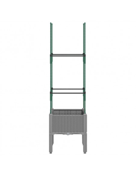 Fioriera da Giardino e Graticcio Grigio Chiaro 40x40x142,5cm PP