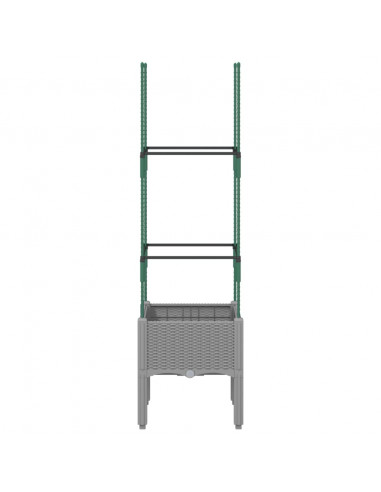 Fioriera da Giardino e Graticcio Grigio Chiaro 40x40x142,5cm PP