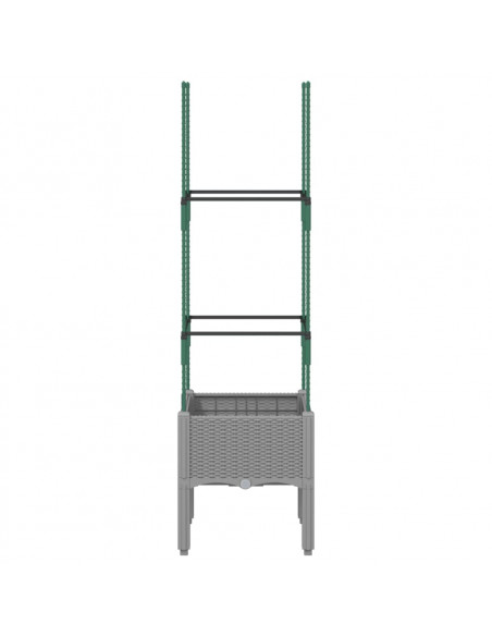Fioriera da Giardino e Graticcio Grigio Chiaro 40x40x142,5cm PP