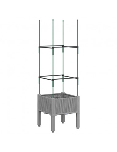 Fioriera da Giardino e Graticcio Grigio Chiaro 40x40x142,5cm PP