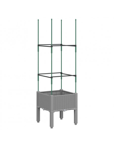 Fioriera da Giardino e Graticcio Grigio Chiaro 40x40x142,5cm PP