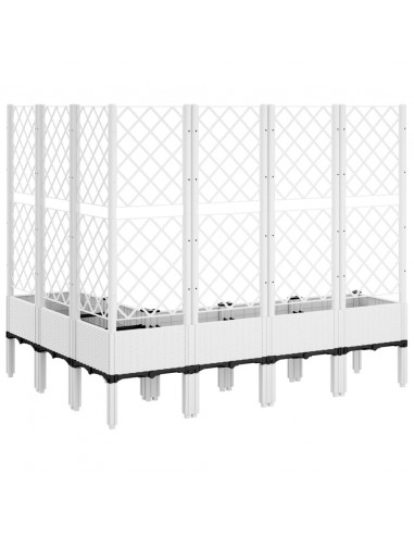 Fioriera da Giardino con Graticcio Bianco 160x120x142 cm in PP