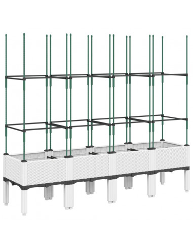 Fioriera da Giardino con Graticcio Bianco 160x40x142,5 cm PP