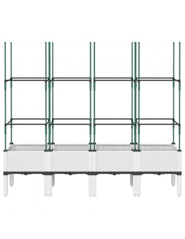 Fioriera da Giardino con Graticcio Bianco 160x40x142,5 cm PP