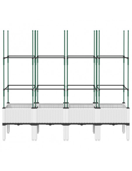 Fioriera da Giardino con Graticcio Bianco 160x40x142,5 cm PP