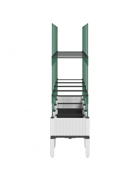 Fioriera da Giardino con Graticcio Bianco 160x40x142,5 cm PP