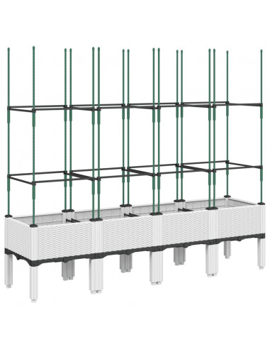 Fioriera da Giardino con Graticcio Bianco 160x40x142,5 cm PP