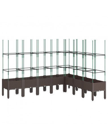 Fioriera da Giardino con Traliccio Marrone 200x160x142,5 cm PP