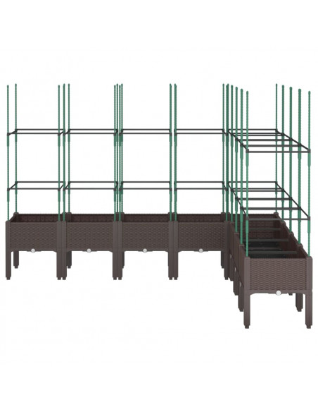Fioriera da Giardino con Traliccio Marrone 200x160x142,5 cm PP