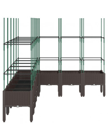 Fioriera da Giardino con Traliccio Marrone 200x160x142,5 cm PP