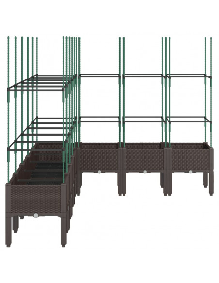 Fioriera da Giardino con Traliccio Marrone 200x160x142,5 cm PP