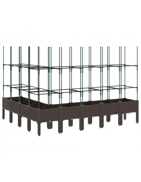 Fioriera da Giardino con Traliccio Marrone 200x160x142,5 cm PP