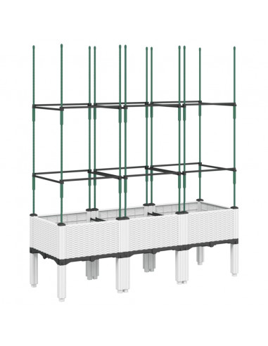 Fioriera da Giardino con Graticcio Bianco 120x40x142,5 cm PP