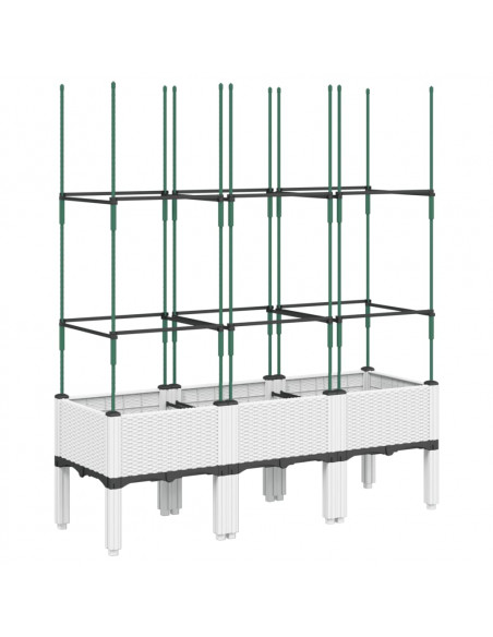 Fioriera da Giardino con Graticcio Bianco 120x40x142,5 cm PP