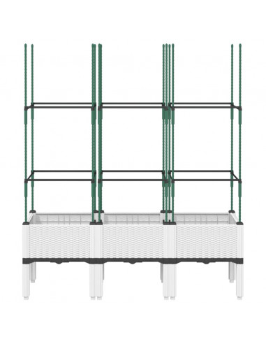 Fioriera da Giardino con Graticcio Bianco 120x40x142,5 cm PP