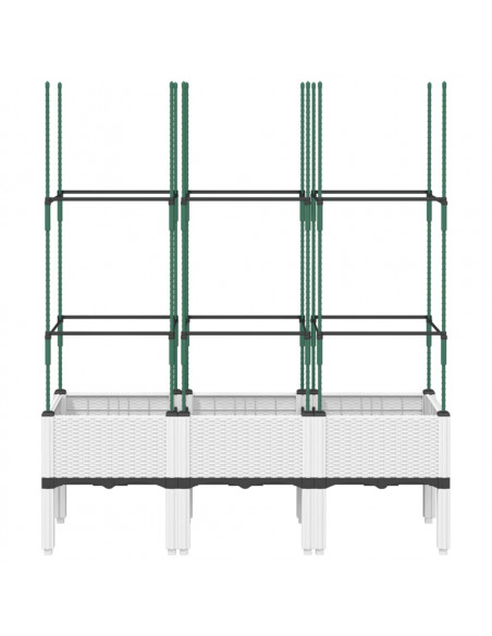 Fioriera da Giardino con Graticcio Bianco 120x40x142,5 cm PP