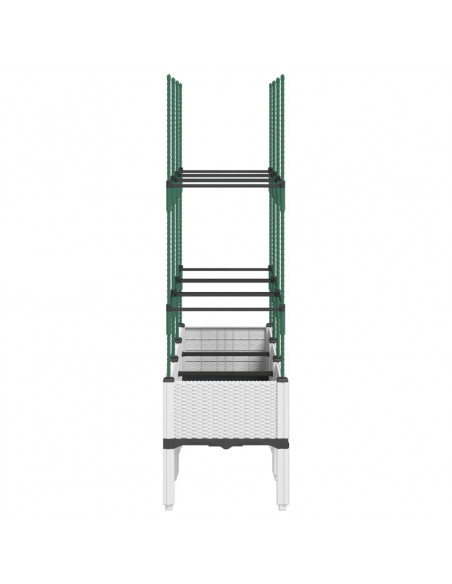 Fioriera da Giardino con Graticcio Bianco 120x40x142,5 cm PP
