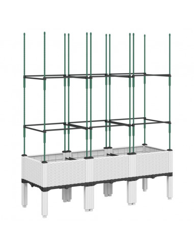 Fioriera da Giardino con Graticcio Bianco 120x40x142,5 cm PP