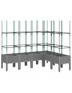 Fioriera Giardino con Graticcio Grigio 160x120x142,5 cm PP 2