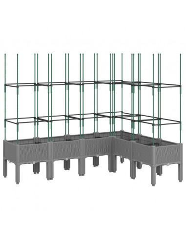 Fioriera Giardino con Graticcio Grigio 160x120x142,5 cm PP