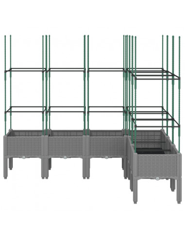 Fioriera Giardino con Graticcio Grigio 160x120x142,5 cm PP