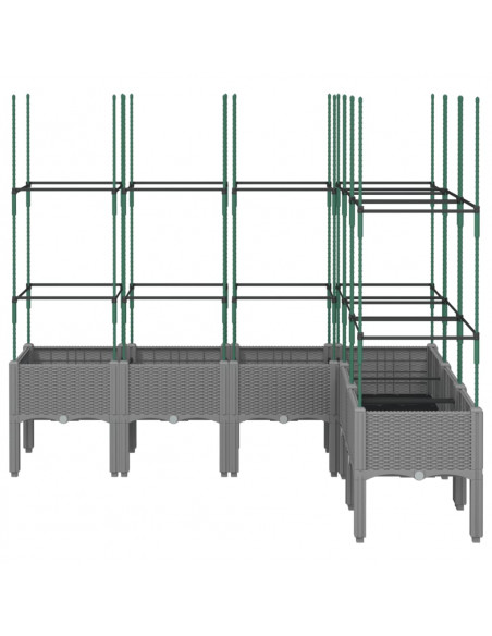 Fioriera Giardino con Graticcio Grigio 160x120x142,5 cm PP