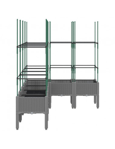 Fioriera Giardino con Graticcio Grigio 160x120x142,5 cm PP