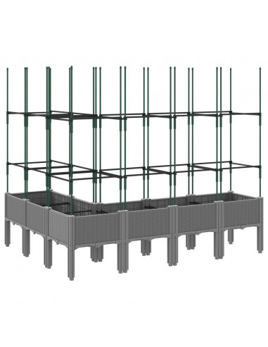 Fioriera Giardino con Graticcio Grigio 160x120x142,5 cm PP