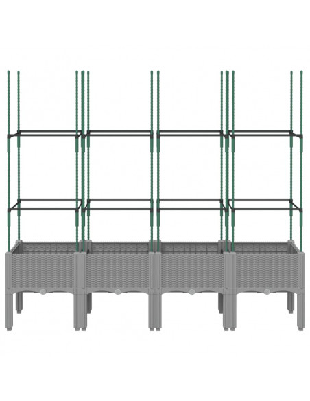 Fioriera Giardino con Traliccio Grigio Chiaro 160x40x142,5cm PP
