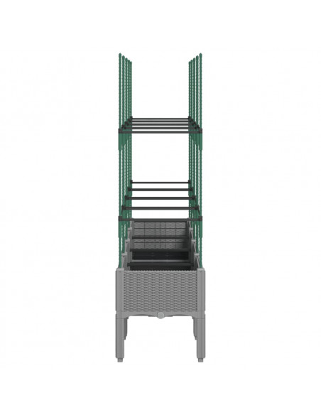 Fioriera Giardino con Traliccio Grigio Chiaro 160x40x142,5cm PP