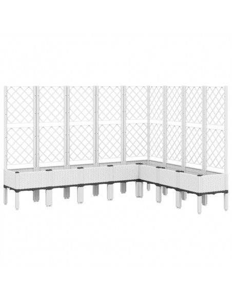 Fioriera da Giardino con Traliccio Bianco 200x160x142 cm in PP