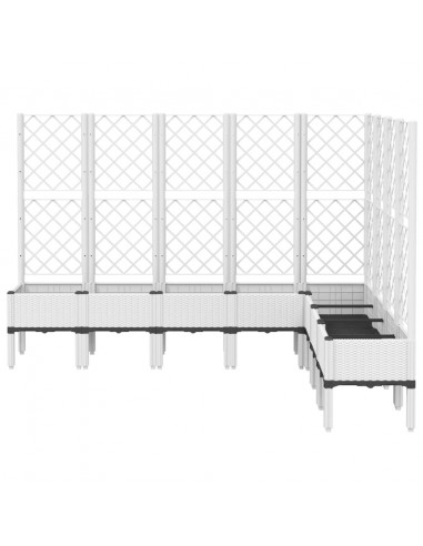Fioriera da Giardino con Traliccio Bianco 200x160x142 cm in PP