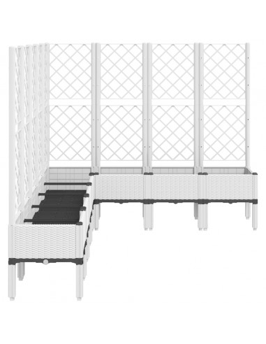 Fioriera da Giardino con Traliccio Bianco 200x160x142 cm in PP