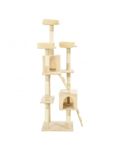 Albero per Gatti con Tiragraffi in Sisal 170 cm Beige