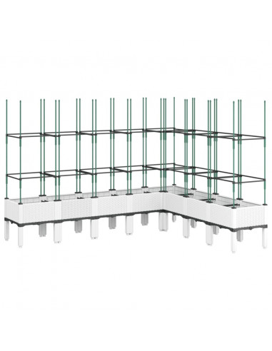 Fioriera da Giardino con Traliccio Bianco 200x160x142,5cm in PP