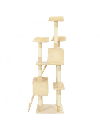 Albero per Gatti con Tiragraffi in Sisal 170 cm Beige