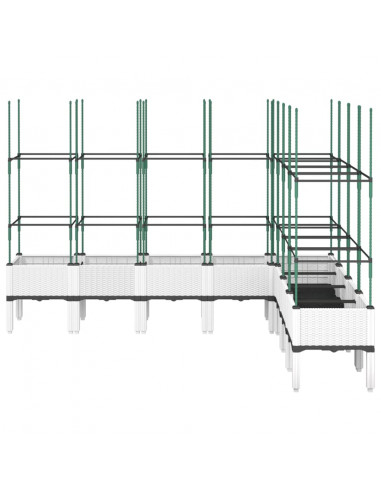 Fioriera da Giardino con Traliccio Bianco 200x160x142,5cm in PP