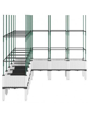 Fioriera da Giardino con Traliccio Bianco 200x160x142,5cm in PP