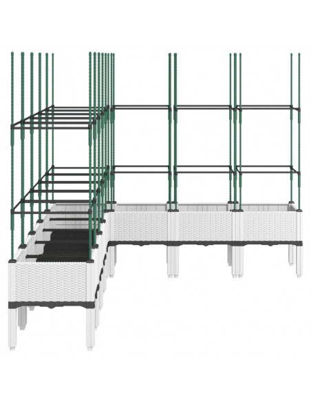 Fioriera da Giardino con Traliccio Bianco 200x160x142,5cm in PP