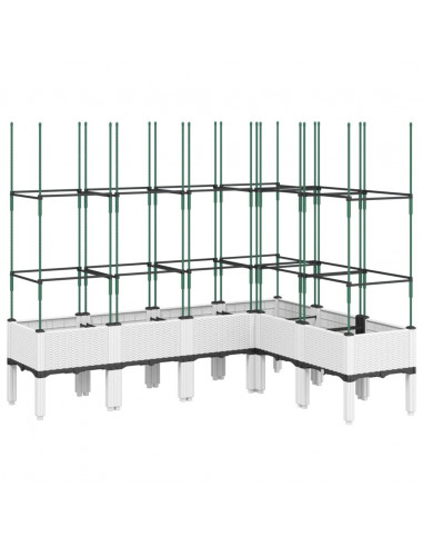 Fioriera da Giardino con Graticcio Bianco 160x120x142,5cm in PP