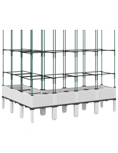 Fioriera da Giardino con Graticcio Bianco 160x120x142,5cm in PP