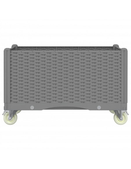 Fioriera da Giardino con Ruote Grigio Chiaro 80x50x54 cm in PP
