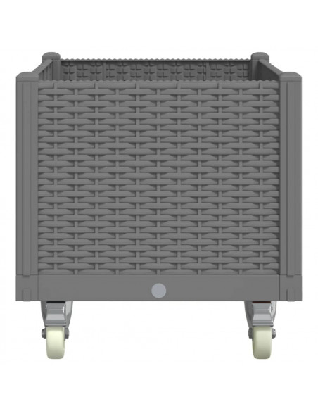 Fioriera da Giardino con Ruote Grigio Chiaro 80x50x54 cm in PP