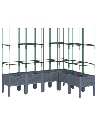 Fioriera Giardino con Graticcio Grigia 160x120x142,5 cm in PP