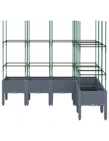 Fioriera Giardino con Graticcio Grigia 160x120x142,5 cm in PP