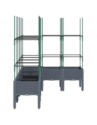 Fioriera Giardino con Graticcio Grigia 160x120x142,5 cm in PP