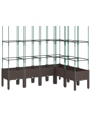 Fioriera Giardino con Graticcio Marrone 160x120x142,5 cm in PP